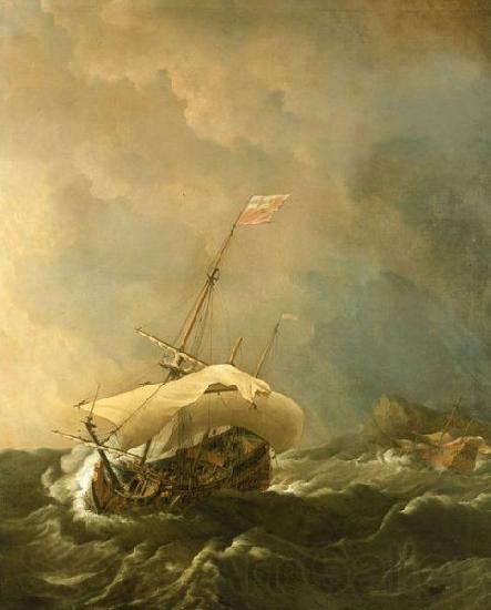 Willem Van de Velde The Younger An English Ship in a Gale Trying to Claw off a Lee Shore